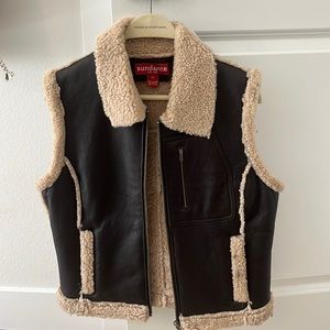 Sundance Vintage Leather & Boucle detailed Vest